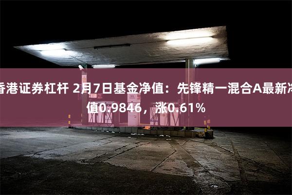 香港证券杠杆 2月7日基金净值：先锋精一混合A最新净值0.9846，涨0.61%