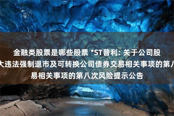 金融类股票是哪些股票 *ST普利: 关于公司股票可能被实施重大违法强制退市及可转换公司债券交易相关事项的第八次风险提示公告